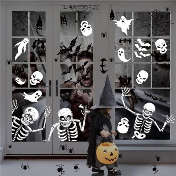 140PCS Halloween Window Clings Decor for Halloween Decorations, Double Side - Picture 7 of 8